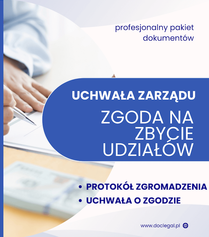 Zgoda na sprzedaż udziałów w spółce z oo wzór
