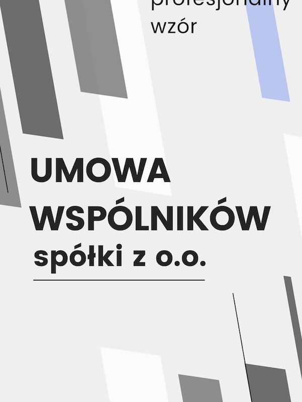 umowa wspólników spółki z o.o. okładka